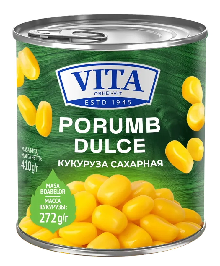 Сладкая кукуруза консервированная Vita 400гр ж/б